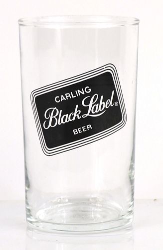 1963 Carling Black Laber Beer 4 Inch Tall Straight Sided ACL Drinking Glass Cleveland, Ohio