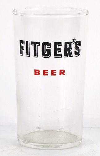 1948 Fitger's Beer 4⅓ Inch Tall Straight Sided ACL Drinking Glass Duluth, Minnesota