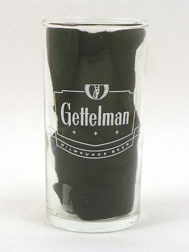 1964 Gettelman Milwaukee Beer 4¾ Inch Tall Straight Sided ACL Drinking Glass Milwaukee, Wisconsin
