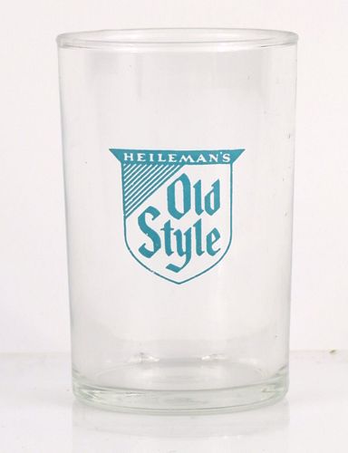 1960 Heileman's Old Style Beer 3½ Inch Tall Straight Sided ACL Drinking Glass La Crosse, Wisconsin
