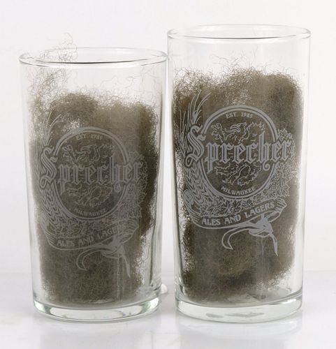 2000 Lot of Two Sprecher Brewery Glass Straight Sided ACL Drinking Glass Chicago, Illinois