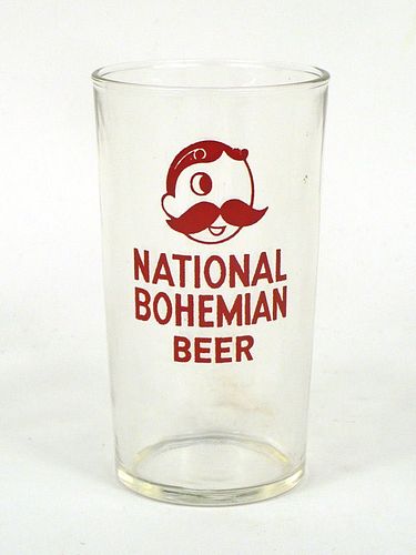 1953 National Bohemian Beer 4½ Inch Tall Straight Sided ACL Drinking Glass Baltimore, Maryland