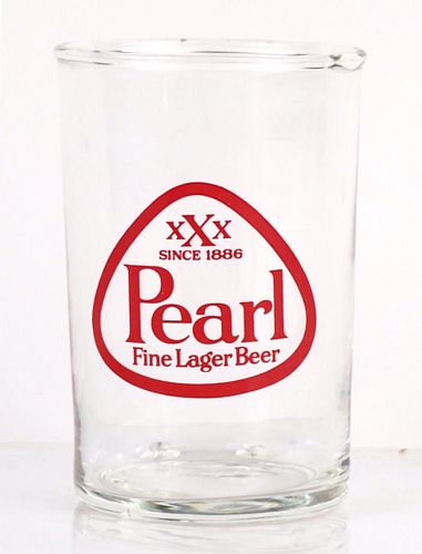 1970 Pearl Beer 3¼ Inch Tall Straight Sided ACL Drinking Glass San Antonio, Texas