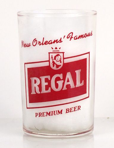 1959 Regal Beer (Red) 3½ Inch Tall Straight Sided ACL Drinking Glass New Orleans, Louisiana