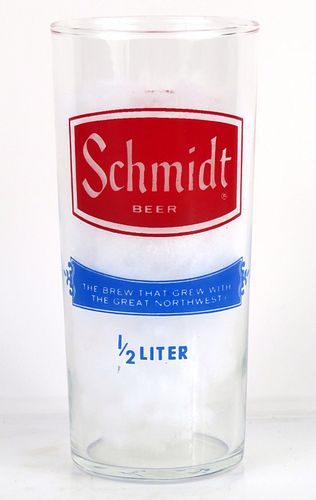 1976 Schmidt Beer 6¼ Inch Tall Straight Sided ACL Drinking Glass Saint Paul, Minnesota