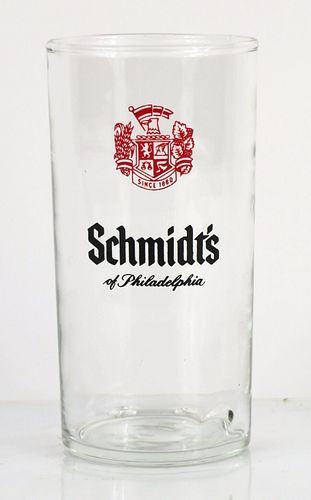 1971 Schmidt's Of Philadelphia Beer 4¾ Inch Tall Straight Sided ACL Drinking Glass Philadelphia, Pennsylvania