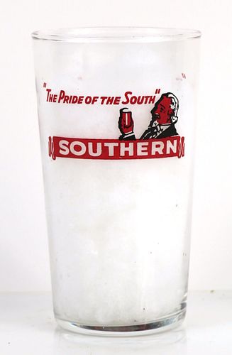 1934 Southern Beer 4¾ Inch Tall Straight Sided ACL Drinking Glass Norfolk, Virginia