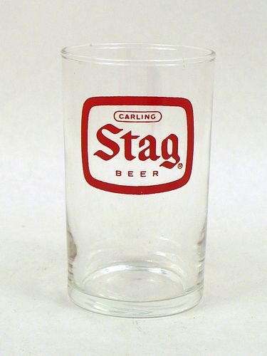 1965 Stag Beer 4 Inch Tall Straight Sided ACL Drinking Glass Belleville, Illinois