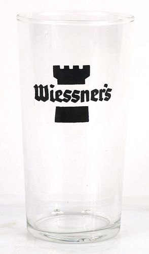 1950 Wiessner's Beer 5¼ Inch Tall Straight Sided ACL Drinking Glass Baltimore, Maryland