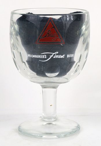 1956 Blatz Beer 6 Inch Tall Thumbprint ACL Glass Goblet Milwaukee, Wisconsin