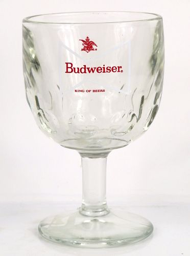 1965 Budweiser Beer 6 Inch Tall Thumbprint ACL Glass Goblet Saint Louis, Missouri