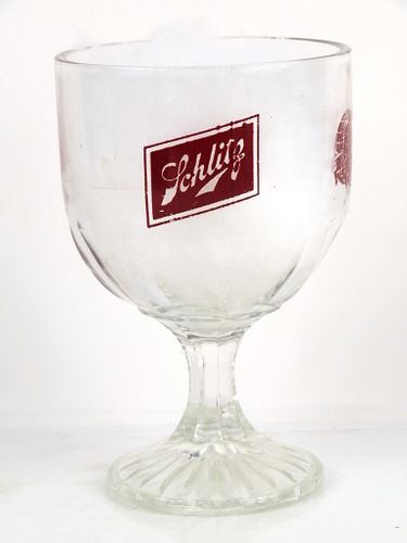 1967 Schlitz Beer 6 Inch Tall Thumbprint ACL Glass Goblet Milwaukee, Wisconsin