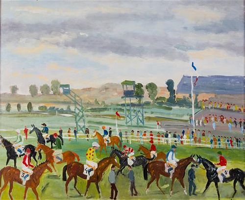 Artist Unknown, (20th century), Course with Jockeys