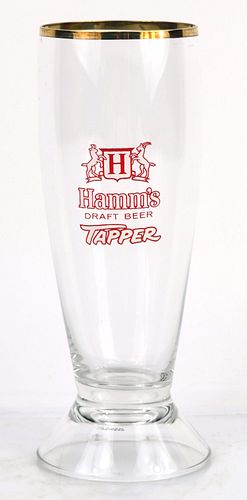 1965 Hamm's Draft Beer 6½ Inch Tall "Tapper" Drinking Glass St Paul, Minnesota