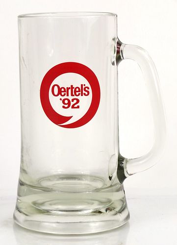 1969 Oertel's 92 Beer 6½ Inch Glass Mug Louisville, Kentucky