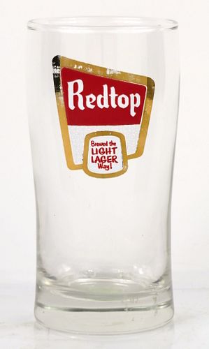 1953 Redtop Beer 5 Inch Tall ACL Drinking Glass Cincinnati, Ohio