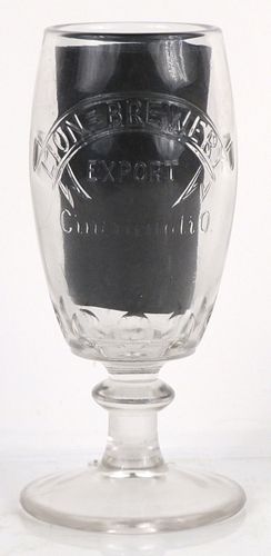 1889 Windisch-Muhlhauser Beer 5½ Inch Tall Embossed Drinking Glass Cincinnati, Ohio