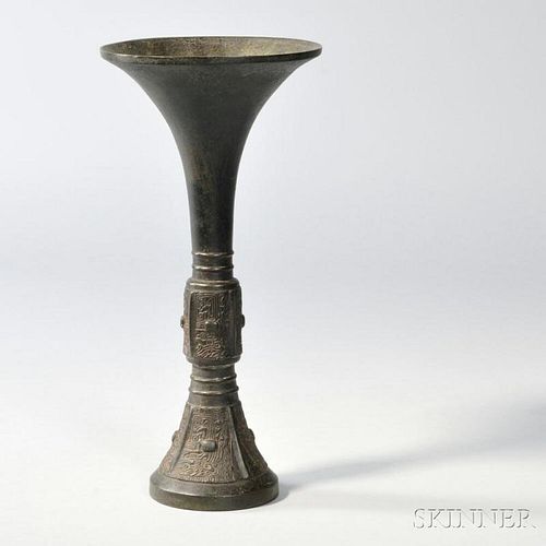 Bronze Gu Vase
