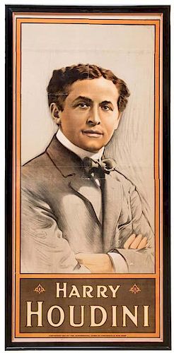 Houdini, Harry. Harry Houdini. Cincinnati: The Strobridge Litho. Co., ca. 1912. Iconic and handsome