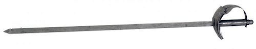 Card Sword. Hamburg: Bartl, ca. 1910. A selected card is speared on the end of this large nickel-pla