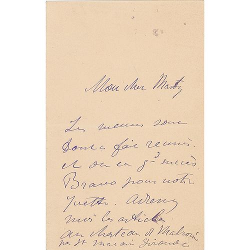 Henri de Toulouse-Lautrec Autograph Letter Signed