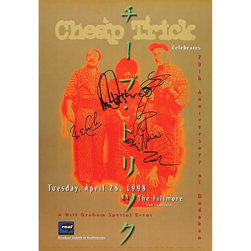 Cheap Trick Signed 1998 Fillmore Poster