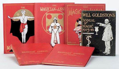 Goldston, Will. Magician Annuals. London: 1907/08 _ 1915/16. Six volumes. PublisherНs pictorial red