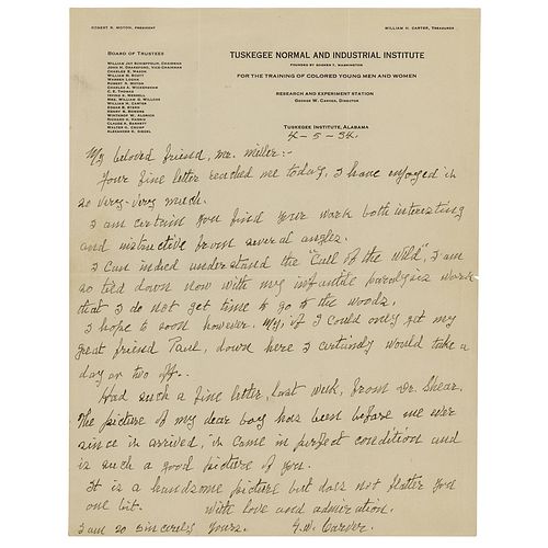 George Washington Carver Autograph Letter Signed
