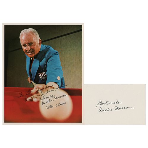 Willie Mosconi Signed Photo and Signature