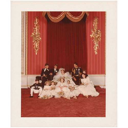 Princess Diana and Prince Charles Wedding Reception Photograph