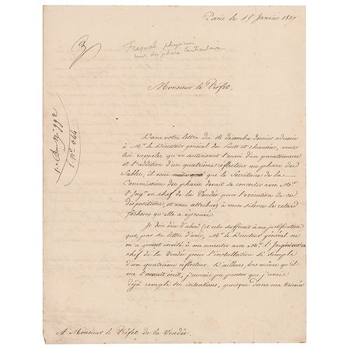 Augustin-Jean Fresnel Autograph Letter Signed