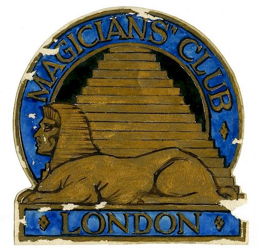 Thompson, Clifford. London MagiciansН Club Cabinet Decal. London, n.d. Hand-painted watercolor decal