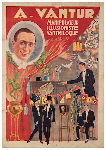 Vantur. A. Vantur. Manipulateur. Illusioniste. Vantriloque. Marseille: Affiches Nicolitch, ca. 1920.