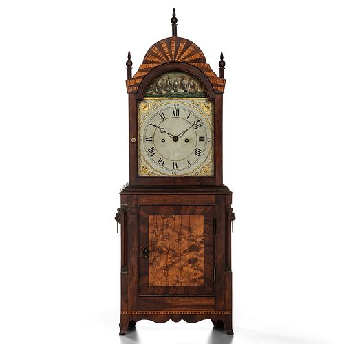 David Wood Mahogany and Inlaid Shelf Clock