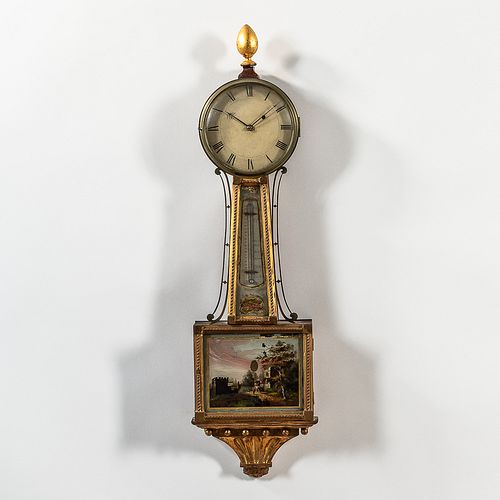 Aaron Willard Jr. Thermometer-front Patent Timepiece or Banjo Clock