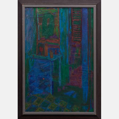 William Schock (1913-1976) H's Corner, Oil on canvas,