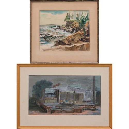 Two Watercolors by Various Artists, 20th Century,