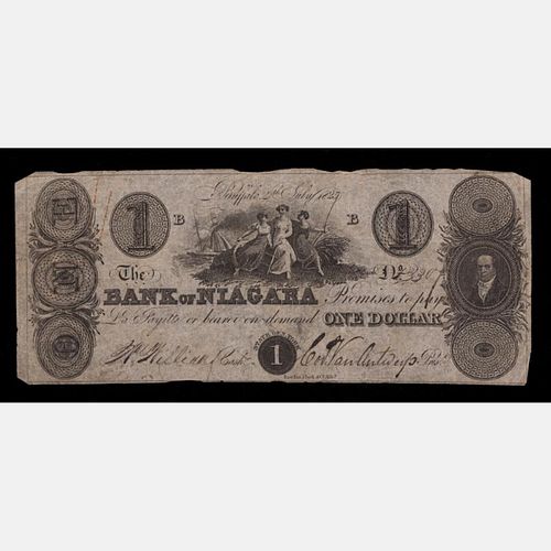 An 1825 Bank of Niagara (Buffalo, NY) One Dollar Bank Note,