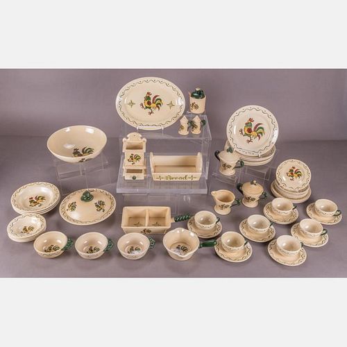 A Partial Porcelain Poppytrail Dinner Service by Metlox in the California Provincial Pattern, 20th Century,
