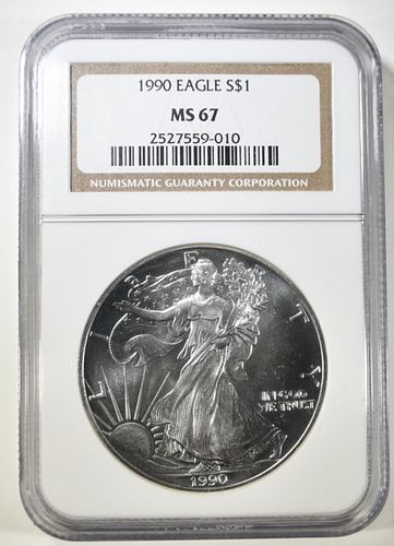 1990 AMERICAN SILVER EAGLE NGC MS 67