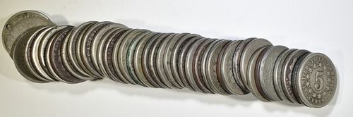 40 MIXED DATE CIRC SHIELD NICKELS