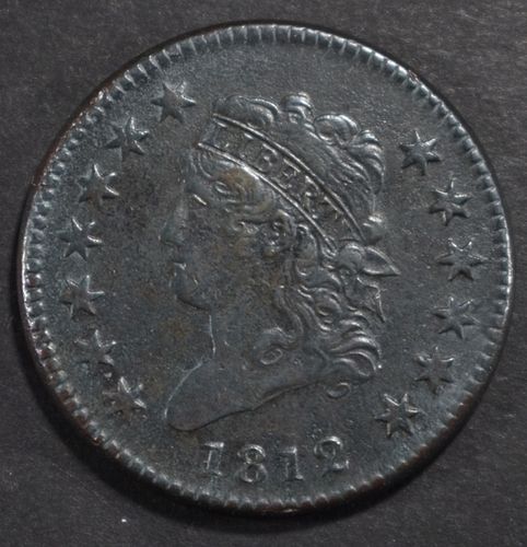 1812 SMALL DATE LARGE CENT  SHARP XF/AU