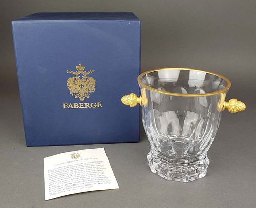 Faberge Atelier Crystal & Bronze Ice Bucket
