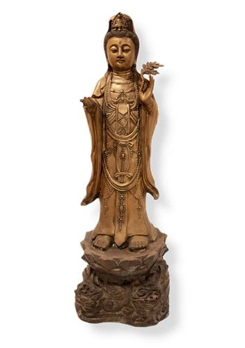 A Large Buddha Brass Statue