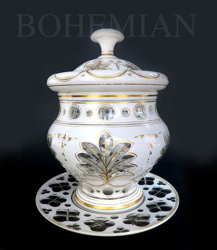 Large 19th Century Bohemian Soup Bowl