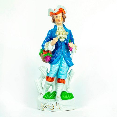 Volkstedt Lace Porcelain Figurine, Man With Grapes
