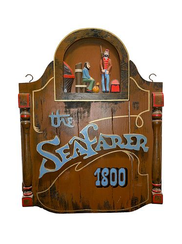 Vintage 1970's Mid Century Seafarer's Pub Sign 