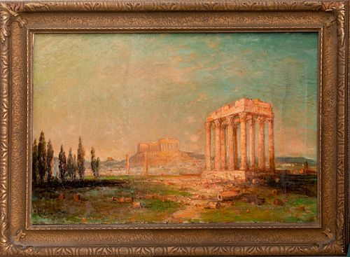 Lucien W Powell Acropolis Oil on Canvas