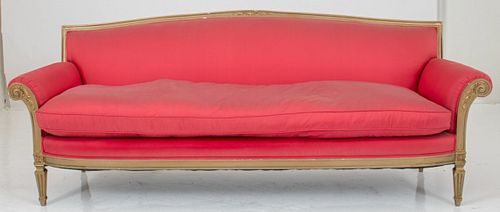 Neoclassical Style Gold-Painted Sofa