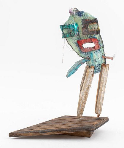 Max Lieber "Striding Man" Mixed Media Sculpture